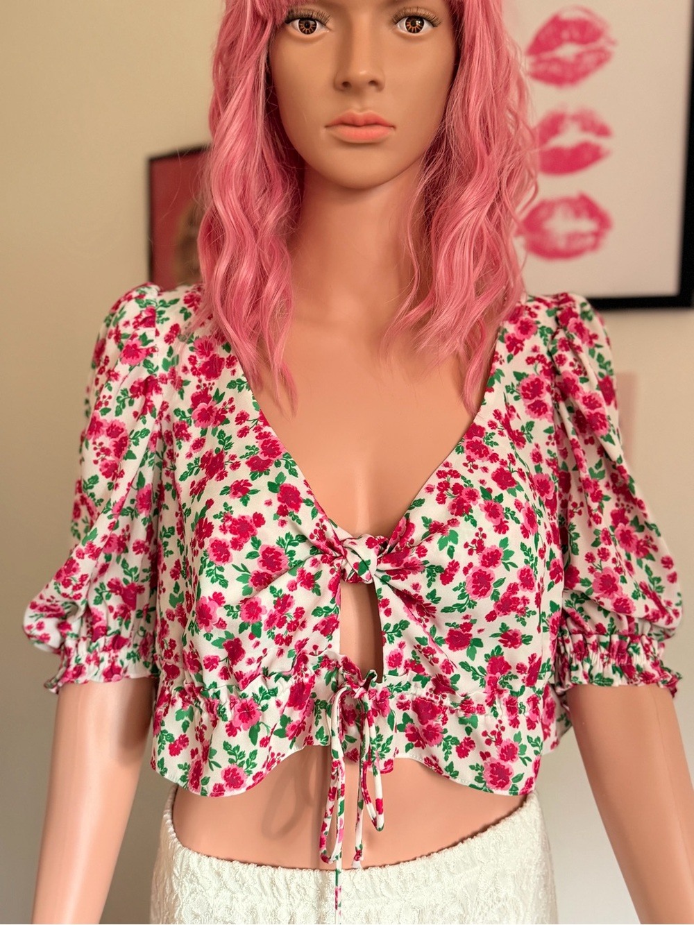For Love & Lemons petal Blouse in Carnati